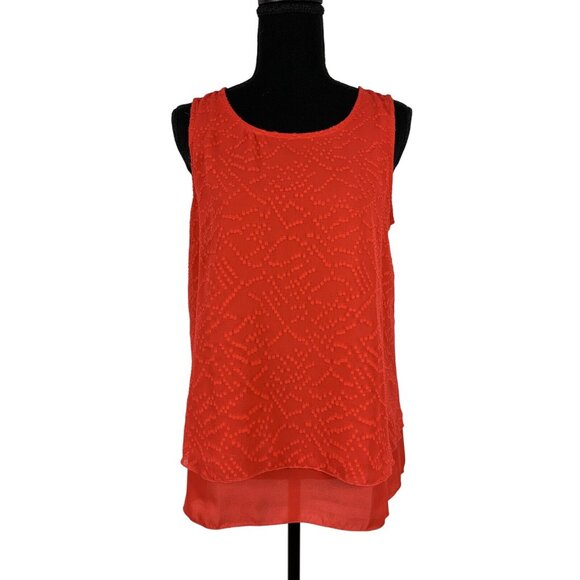 Apt. 9 Womens Sleeveless Layered Red Blouse Size Medium - Picture 1 of 6